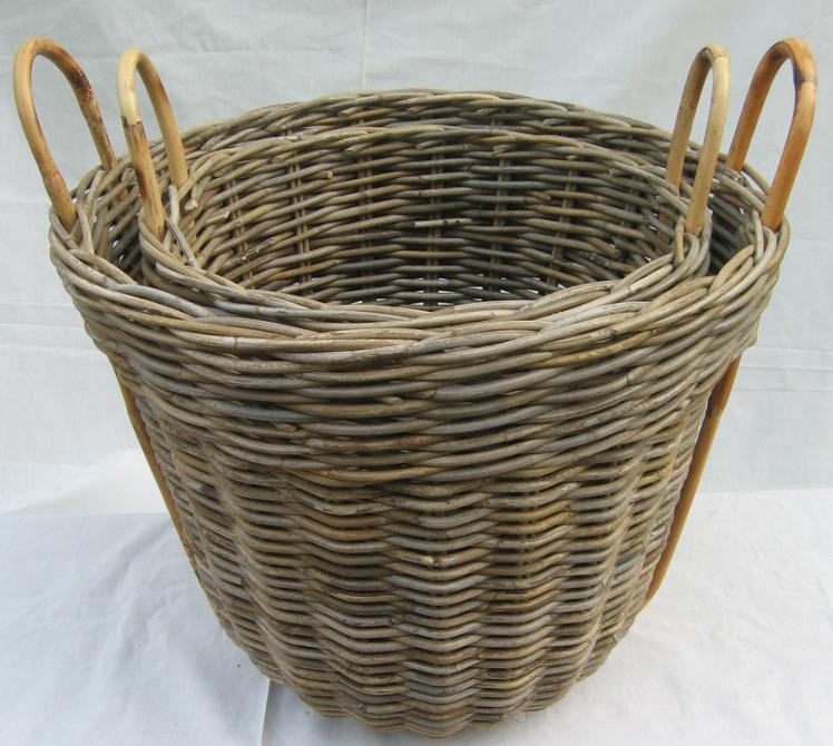 rattan kubu grey potato basket log basket
